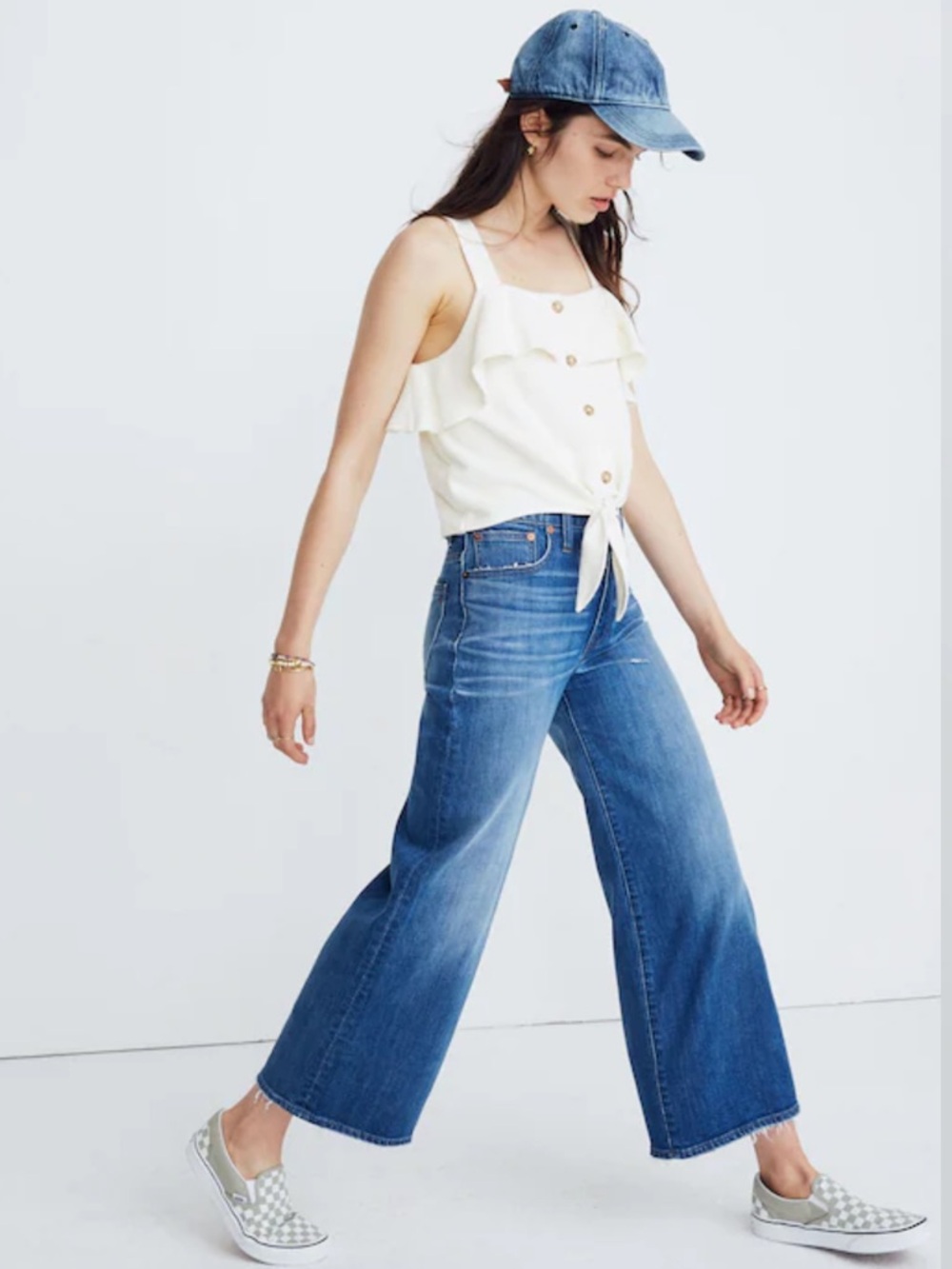 Madewell Texture & Thread Ruffle Tie-Front Tank - Picture 2 of 9